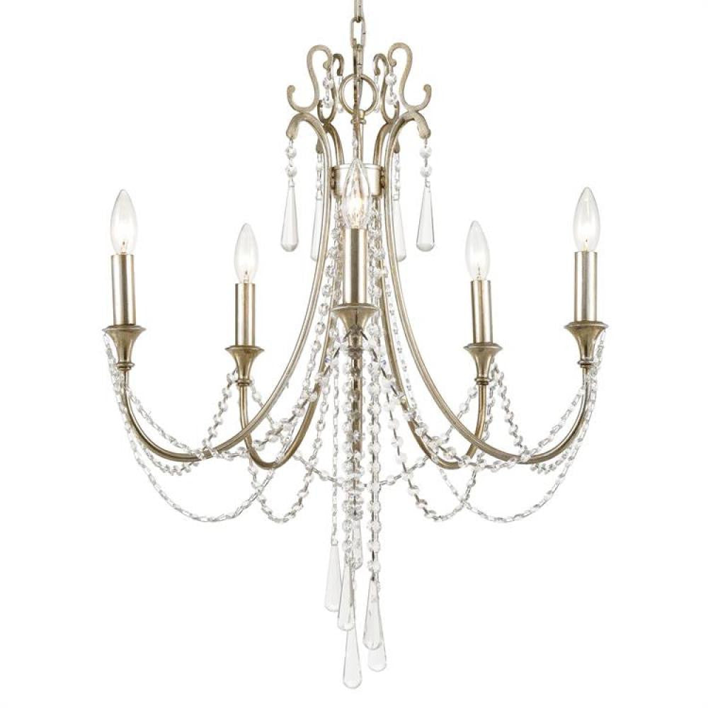 Crystorama Arcadia Chandelier Antique Silver