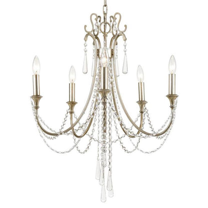 Crystorama Arcadia Chandelier Antique Silver
