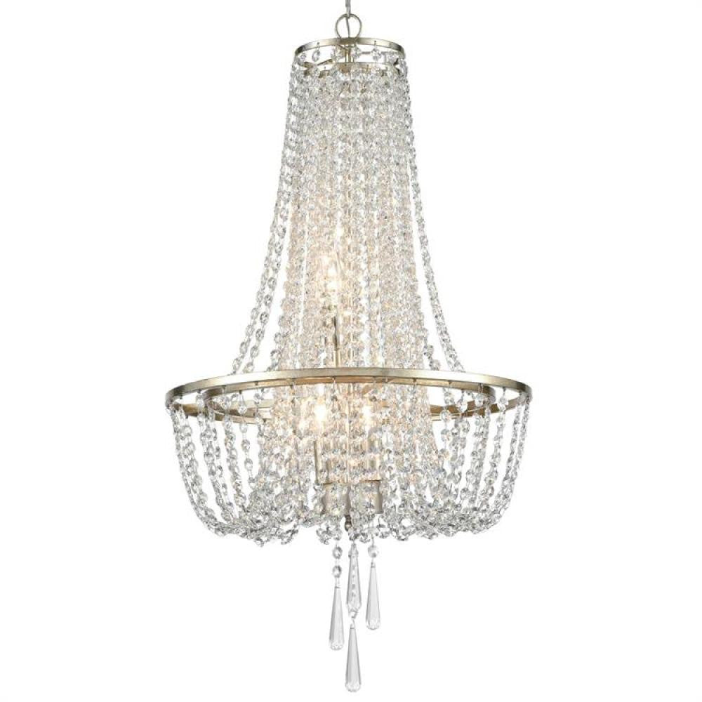 Crystorama Arcadia Chandelier Antique Silver