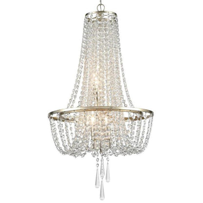 Crystorama Arcadia Chandelier Antique Silver
