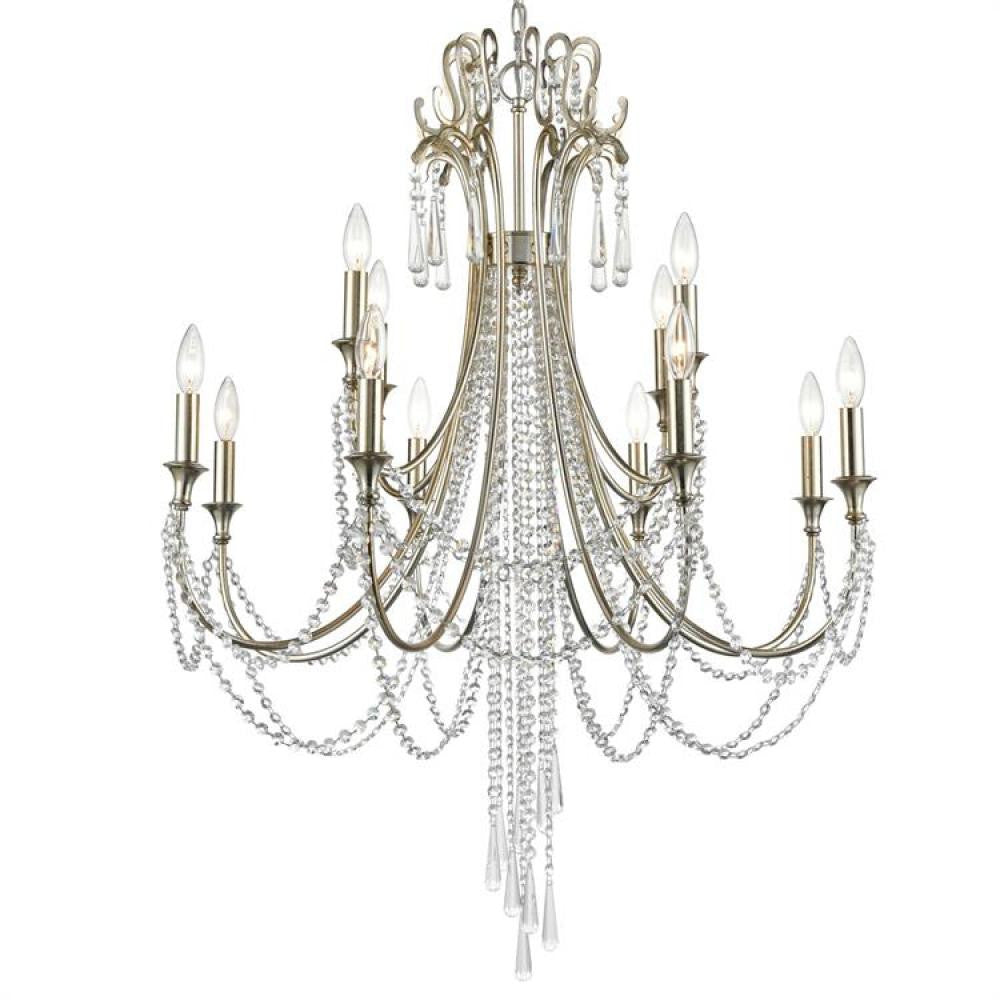 Crystorama Arcadia Chandelier Antique Silver