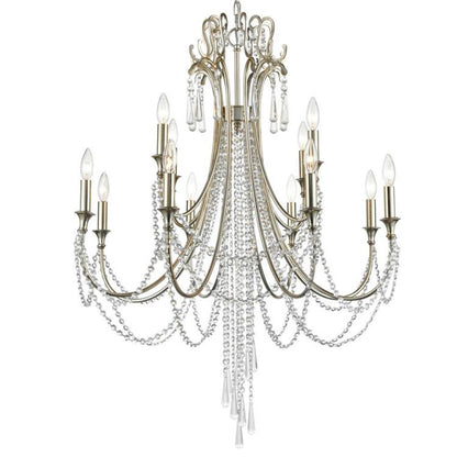 Crystorama Arcadia Chandelier Antique Silver
