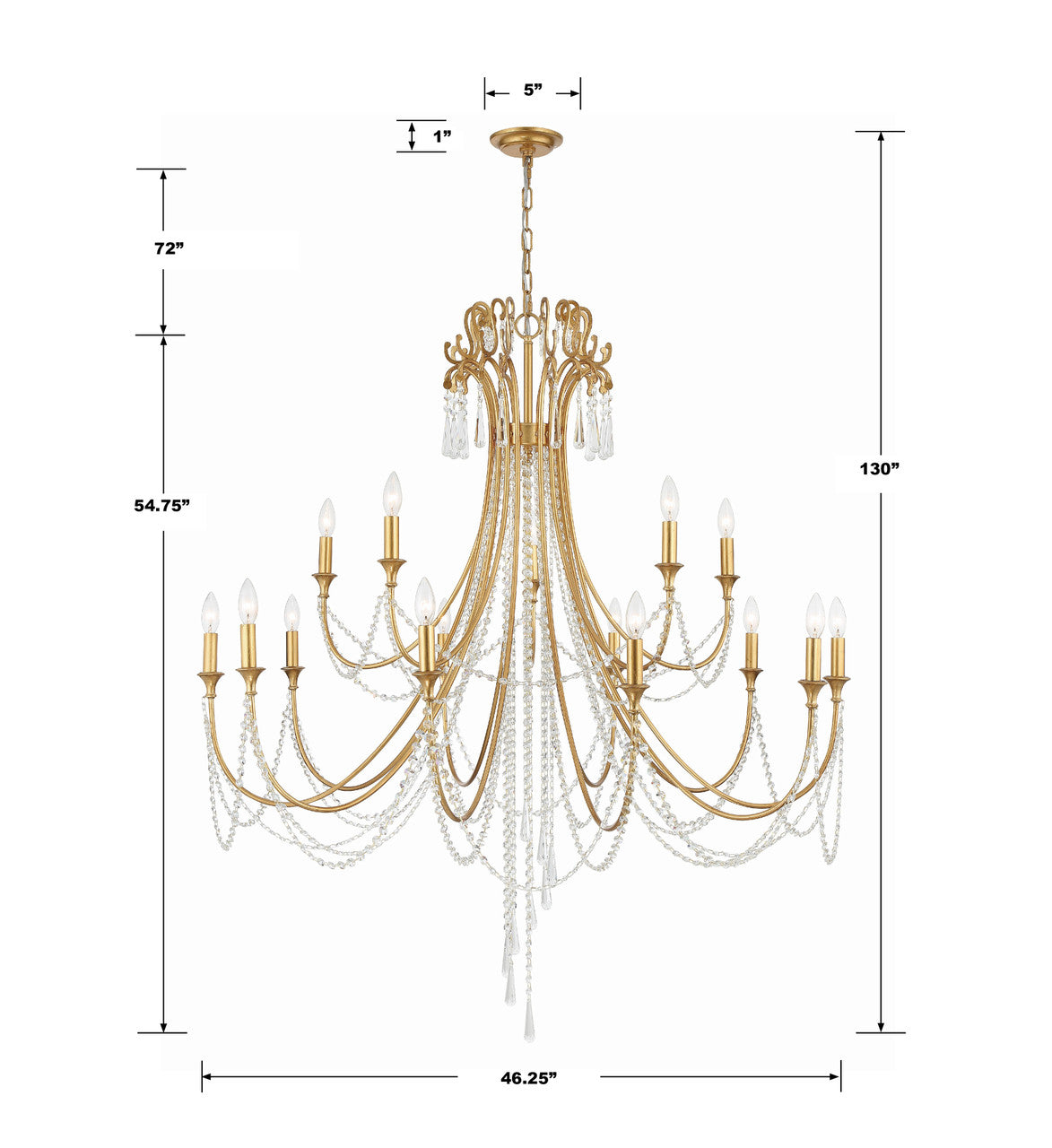 Crystorama Arcadia Chandelier Antique Silver