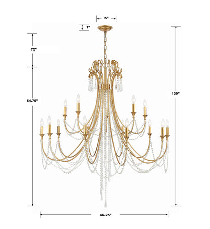 Crystorama Arcadia Chandelier Antique Silver