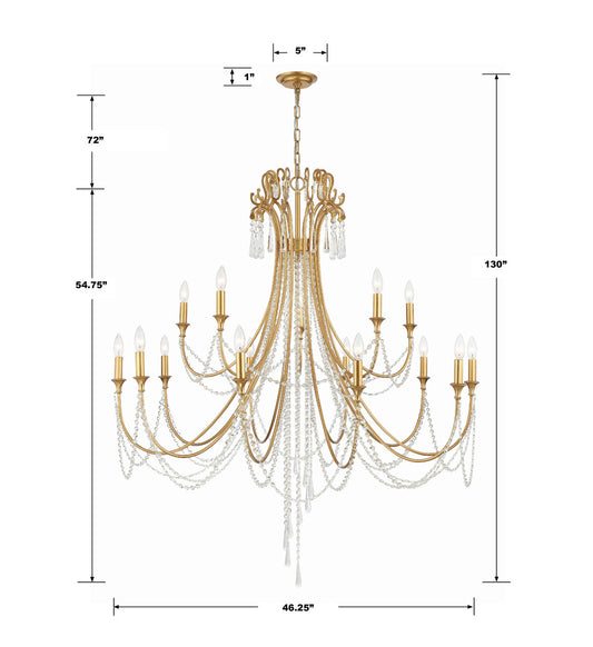Crystorama Arcadia Chandelier Antique Silver