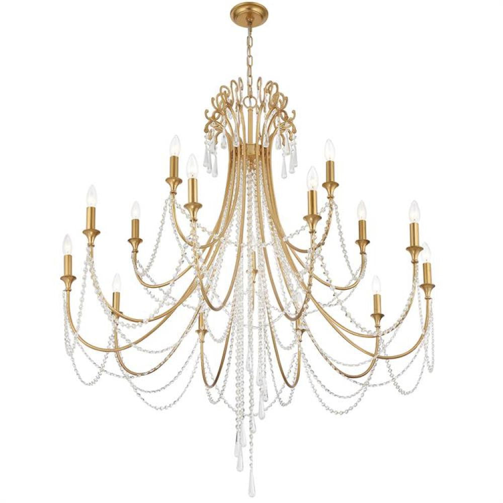 Crystorama Arcadia Chandelier Antique Gold