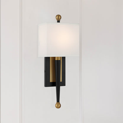 Ardson 1 Light Matte Black + Vibrant Gold Sconce