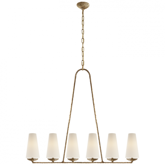 Visual Comfort Signature Fontaine Linear Chandelier Aged Iron
