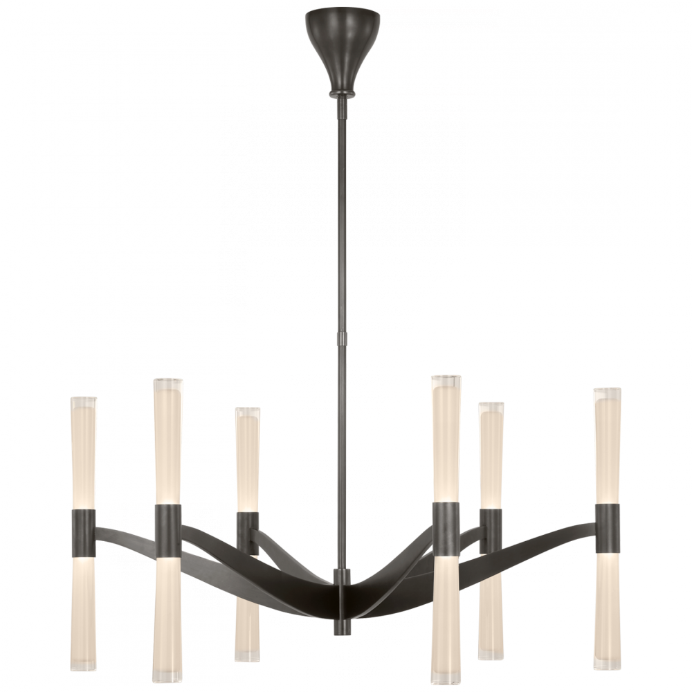 Visual Comfort Signature Brenta Extra Large Chandelier Bronze White Glass