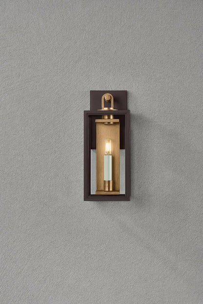Troy Arnold Outdoor Wall Sconce Patina Brass / Textured Bronze Detail 1