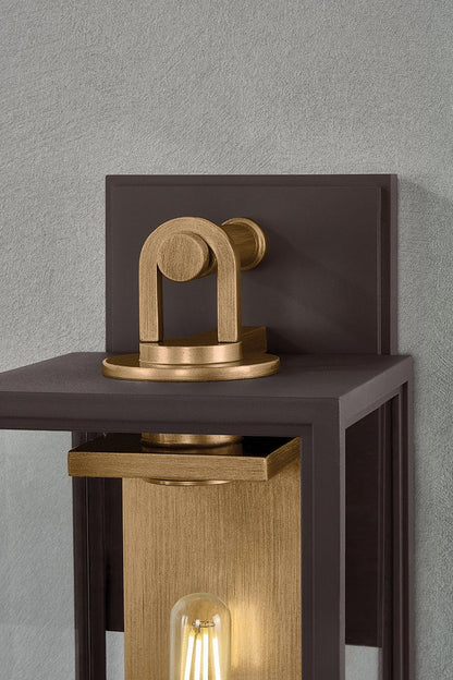 Troy Arnold Outdoor Wall Sconce Patina Brass / Textured Bronze Detail 2
