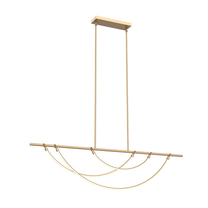 Alora Lighting Aryas Linear Chandelier, 1-Light, LED, Vintage Brass, 60"L LP317460VB