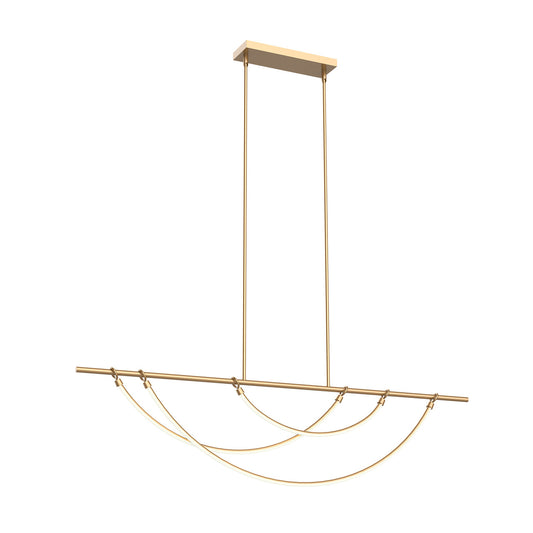 Alora Lighting Aryas Linear Chandelier, 1-Light, LED, Vintage Brass, 60"L LP317460VB