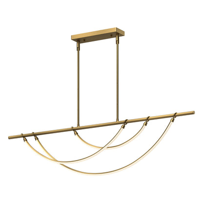 Alora Lighting Aryas LED Linear Chandelier Vintage Brass