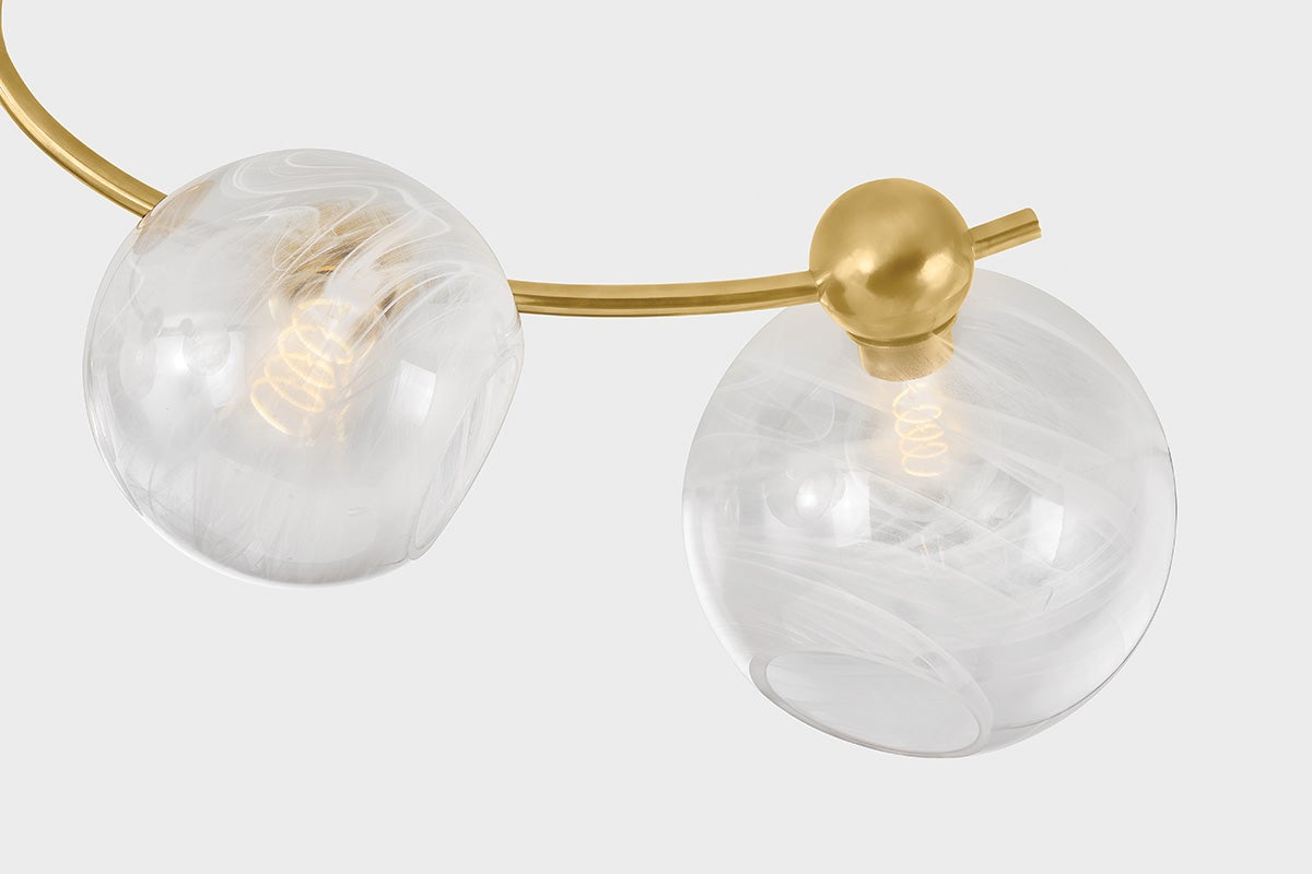 Corbett Astraia Semi-Flush Mount Vintage Brass Detail 3