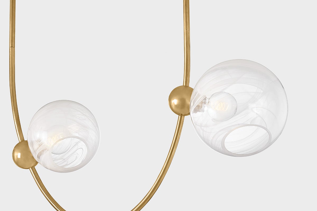 Corbett Astraia Chandelier Vintage Brass Detail 1