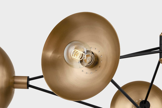 Troy Axel Chandelier Patina Brass / Soft Black Detail 1