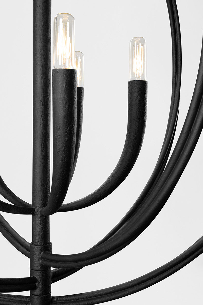 Troy Fillea Chandelier Black Iron Detail 1