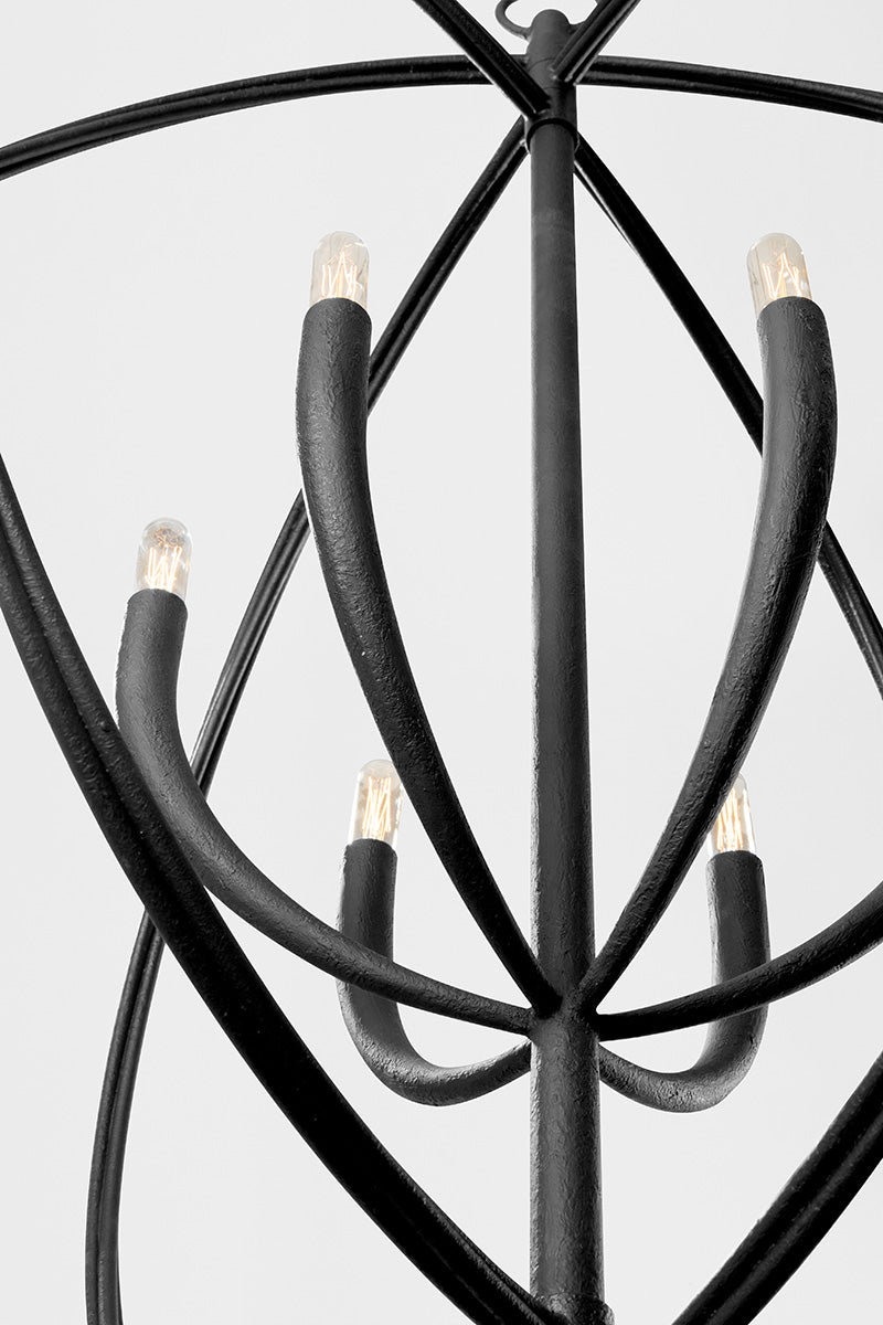Troy Fillea Chandelier Black Iron Detail 2
