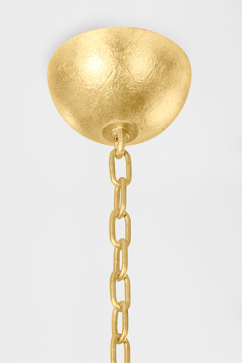 Troy Fillea Chandelier Vintage Gold Leaf Detail 1