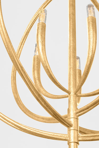 Troy Fillea Chandelier Vintage Gold Leaf Detail 2