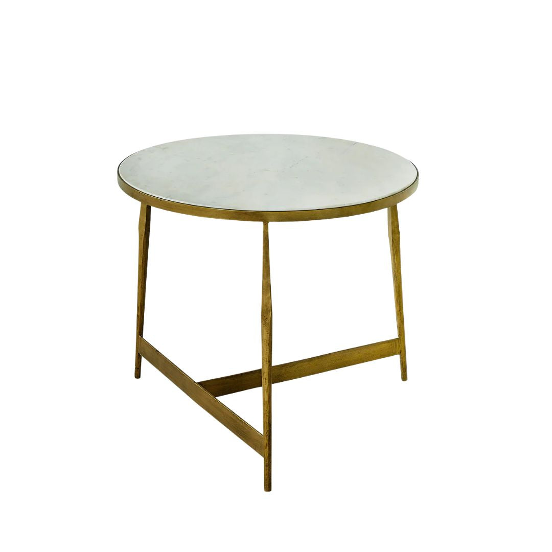 Gabby Alana Coffee Table Antique Forged Brass, Honed White Banswara
