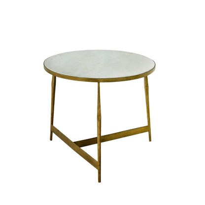 Gabby Alana Coffee Table Antique Forged Brass, Honed White Banswara