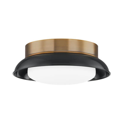 Troy Arnie Flush Mount Patina Brass, Black