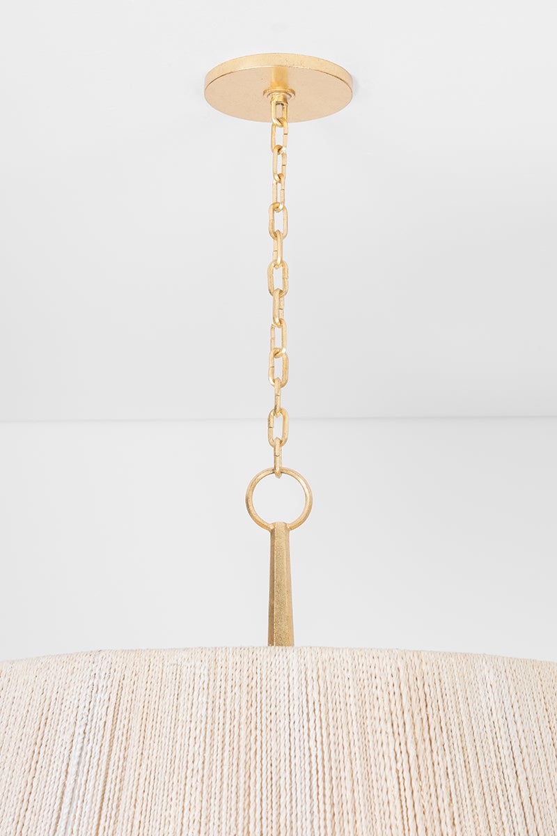 Troy Azar Pendant Vintage Gold Leaf Detail 1
