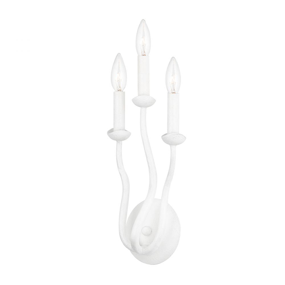 Troy Reign Wall Sconce Gesso White