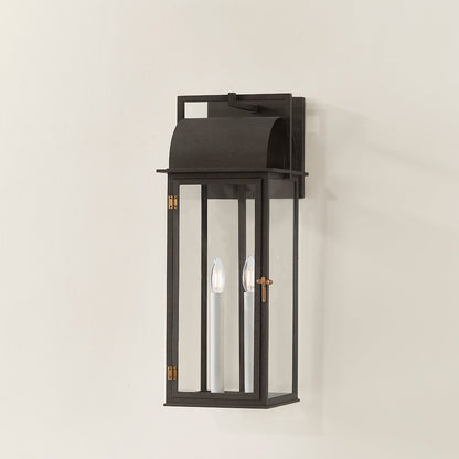 Troy Bohen Outdoor Wall Sconce French Iron / Patina Brass Detail 3
