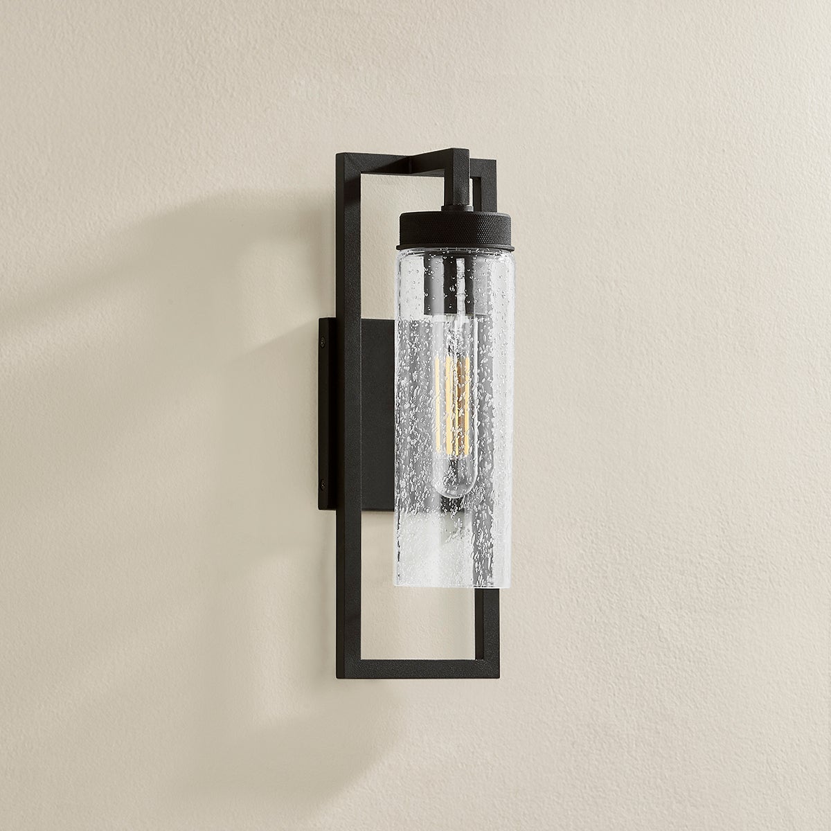 Troy Chester Outdoor Wall Sconce Textured Black Detail 2