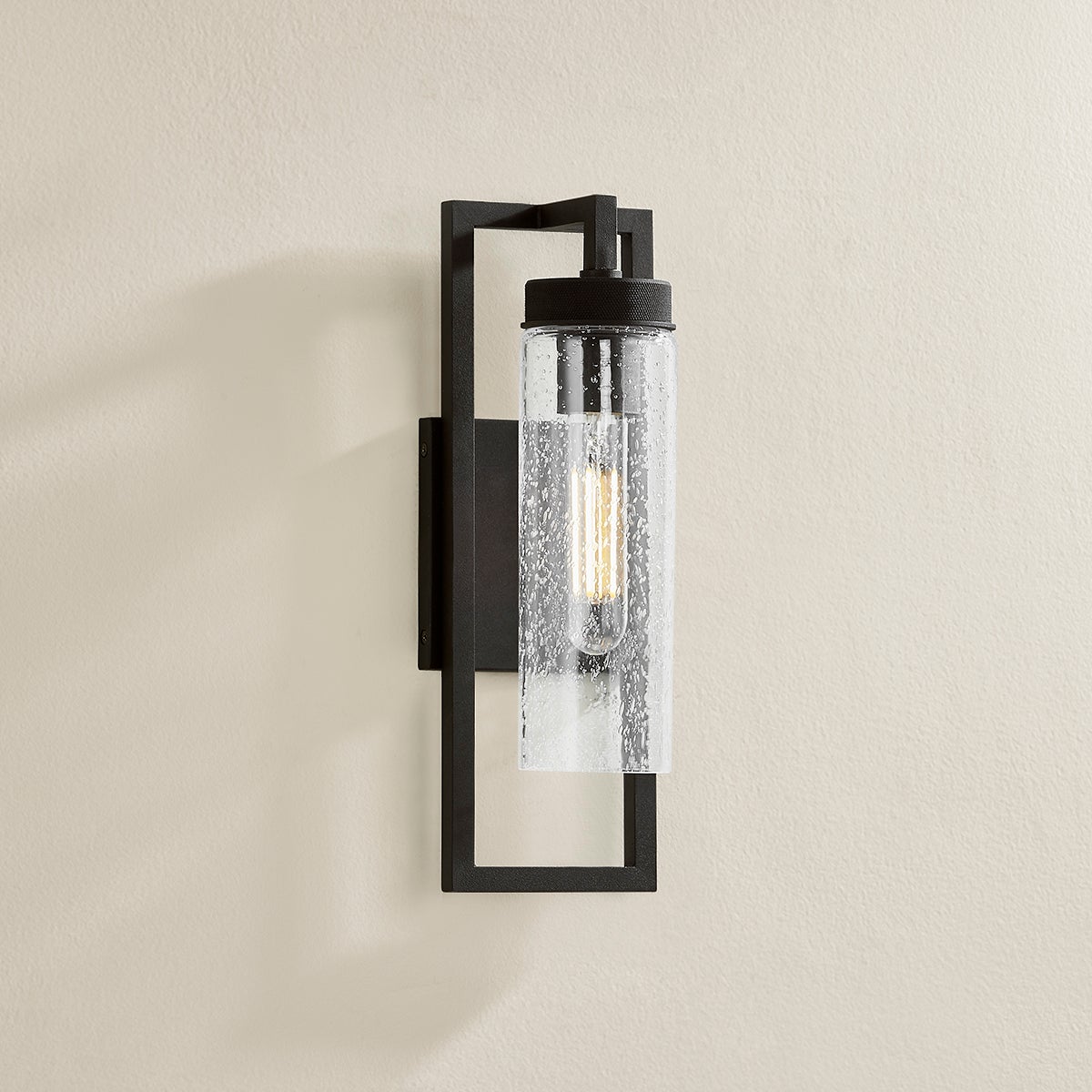 Troy Chester Outdoor Wall Sconce Textured Black Detail 3