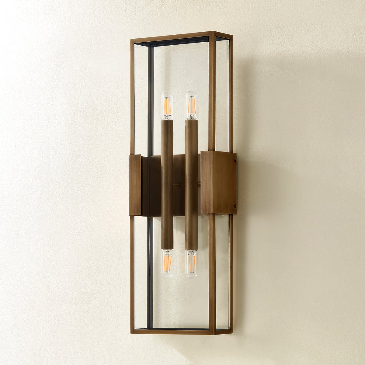 Troy Santa Clara Outdoor Wall Sconce Patina Brass Detail 1