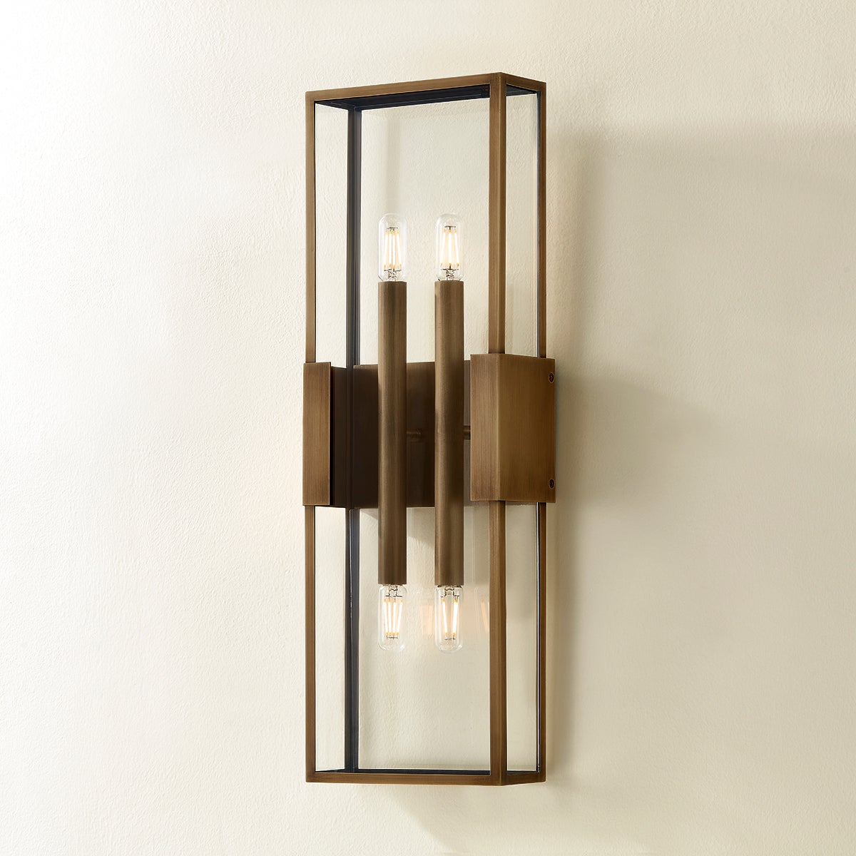 Troy Santa Clara Outdoor Wall Sconce Patina Brass Detail 2