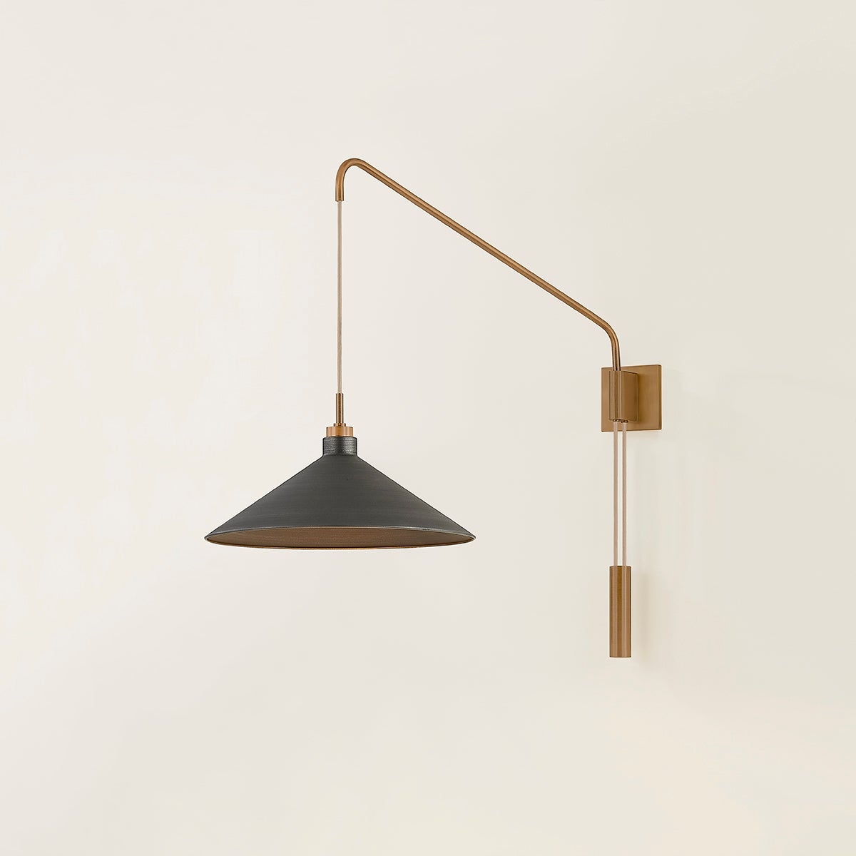 Troy Conor Wall Sconce Patina Brass / Graphite Detail 4