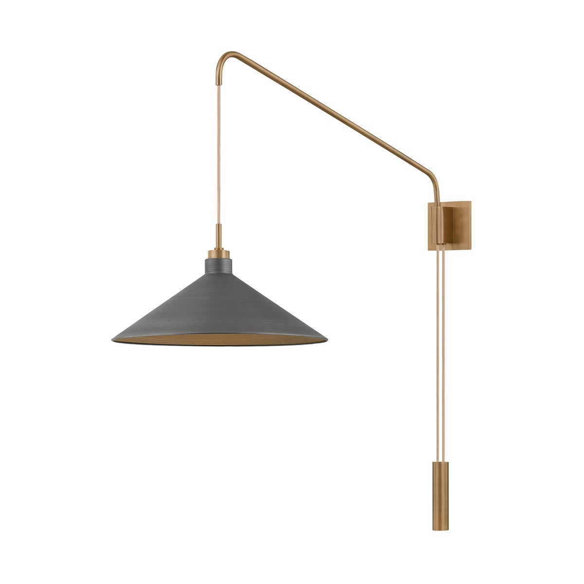 Troy Conor Wall Sconce Patina Brass / Graphite