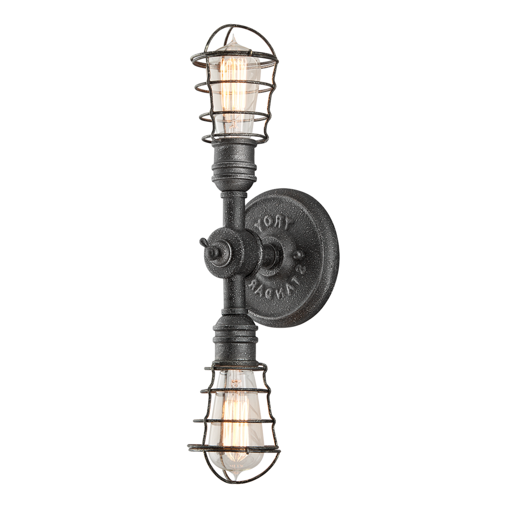 Troy Conduit Wall Sconce Aged Pewter