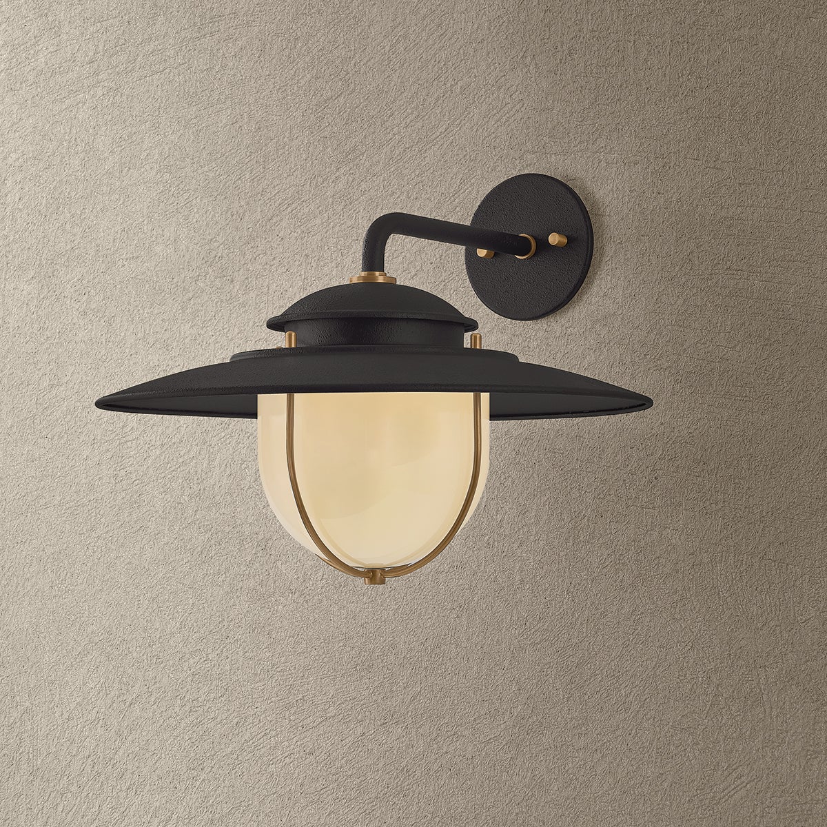 Troy Greentree Outdoor Wall Sconce Forged Iron / Patina Brass Detail 4