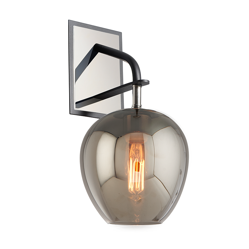 Troy Odyssey Wall Sconce Textured Black / Polished Nickel