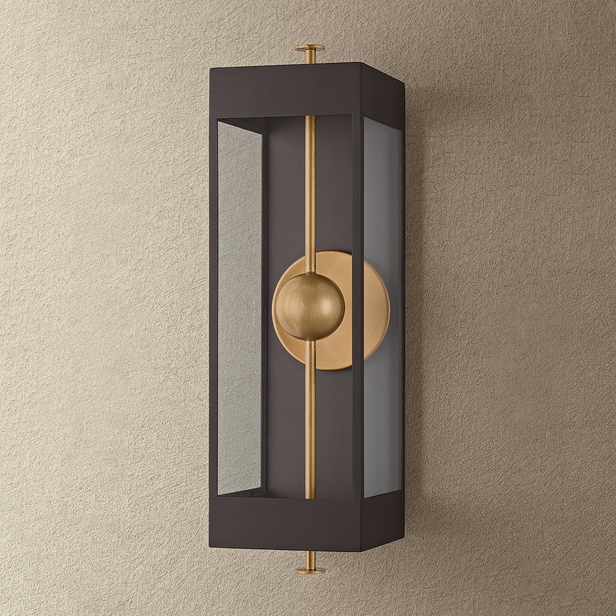 Troy Garvey Outdoor Wall Sconce Textured Bronze / Patina Brass Detail 2