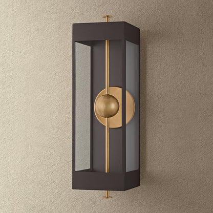 Troy Garvey Outdoor Wall Sconce Textured Bronze / Patina Brass Detail 2