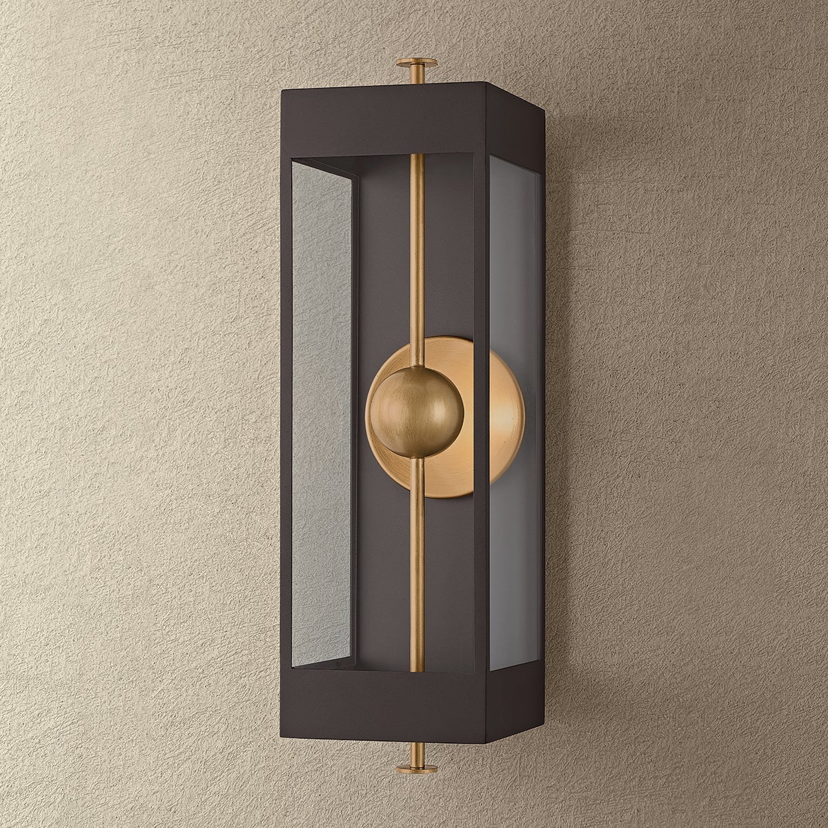 Troy Garvey Outdoor Wall Sconce Textured Bronze / Patina Brass Detail 3