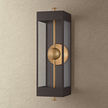 Troy Garvey Outdoor Wall Sconce Textured Bronze / Patina Brass Detail 3