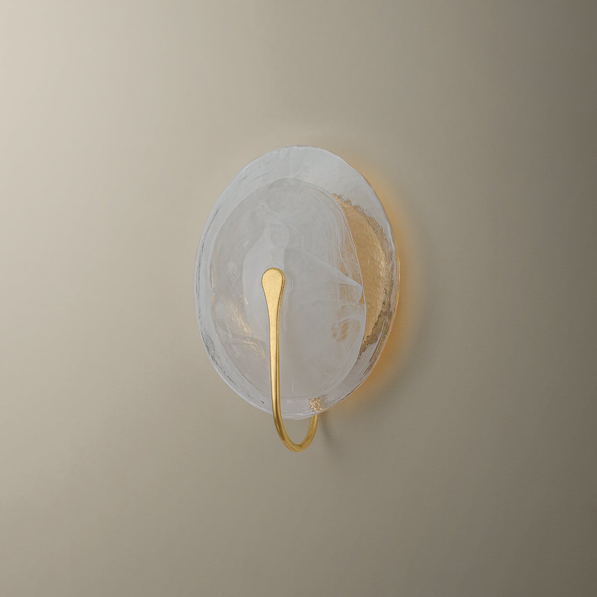 Troy Valley Wall Sconce Vintage Gold Leaf Detail 2