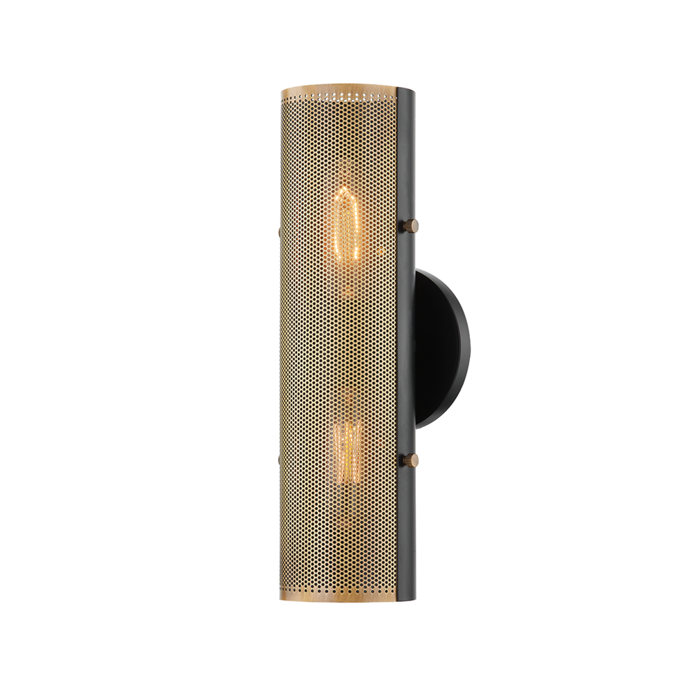 Troy Mikka Wall Sconce Patina Brass / Soft Black