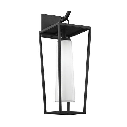 Troy Mission Beach Outdoor Wall Sconce Textured Black