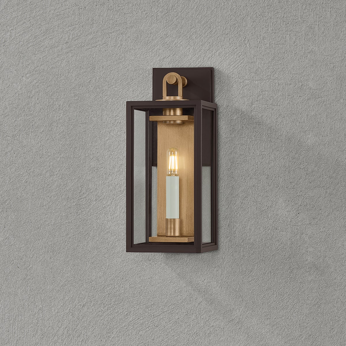 Troy Arnold Outdoor Wall Sconce Patina Brass / Textured Bronze Detail 4