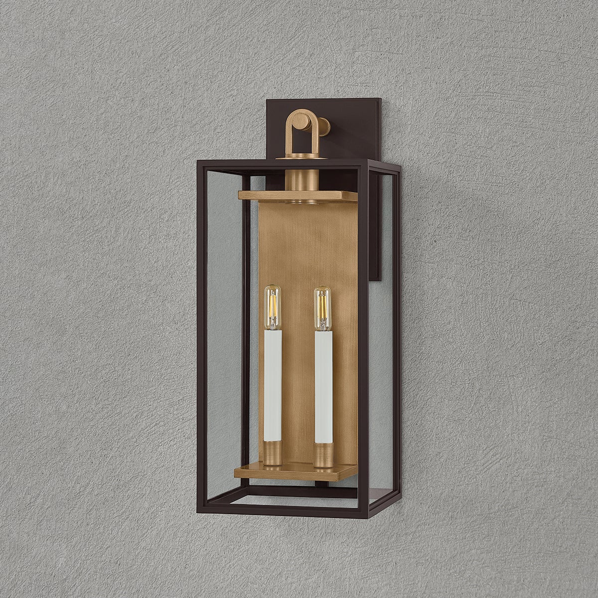 Troy Arnold Outdoor Wall Sconce Patina Brass / Textured Bronze Detail 3
