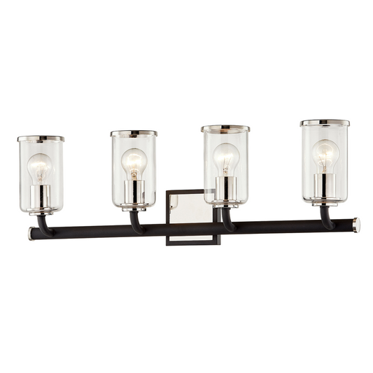 Troy Aeon Vanity Light Textured Black / Polished Nickel